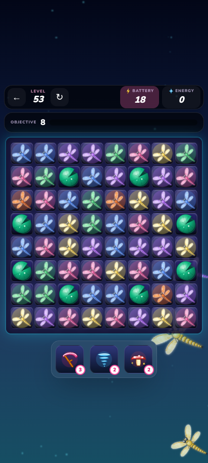 A Crystal Caverns level with crystal armor tiles